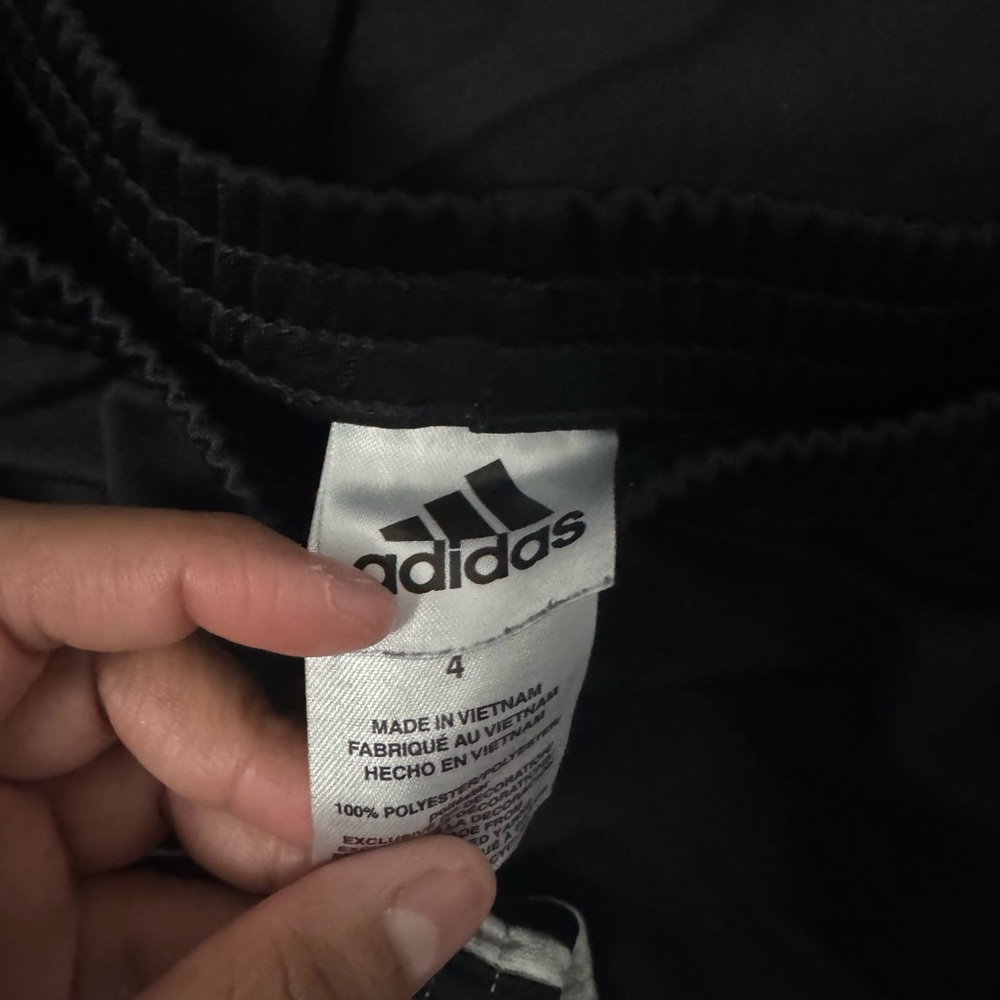 Adidas Kids Black Joggers with White Stripes - Picture 4 of 4